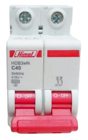 Himel MCB HDB3 WL2C 2-Pole – 40A, 6kA