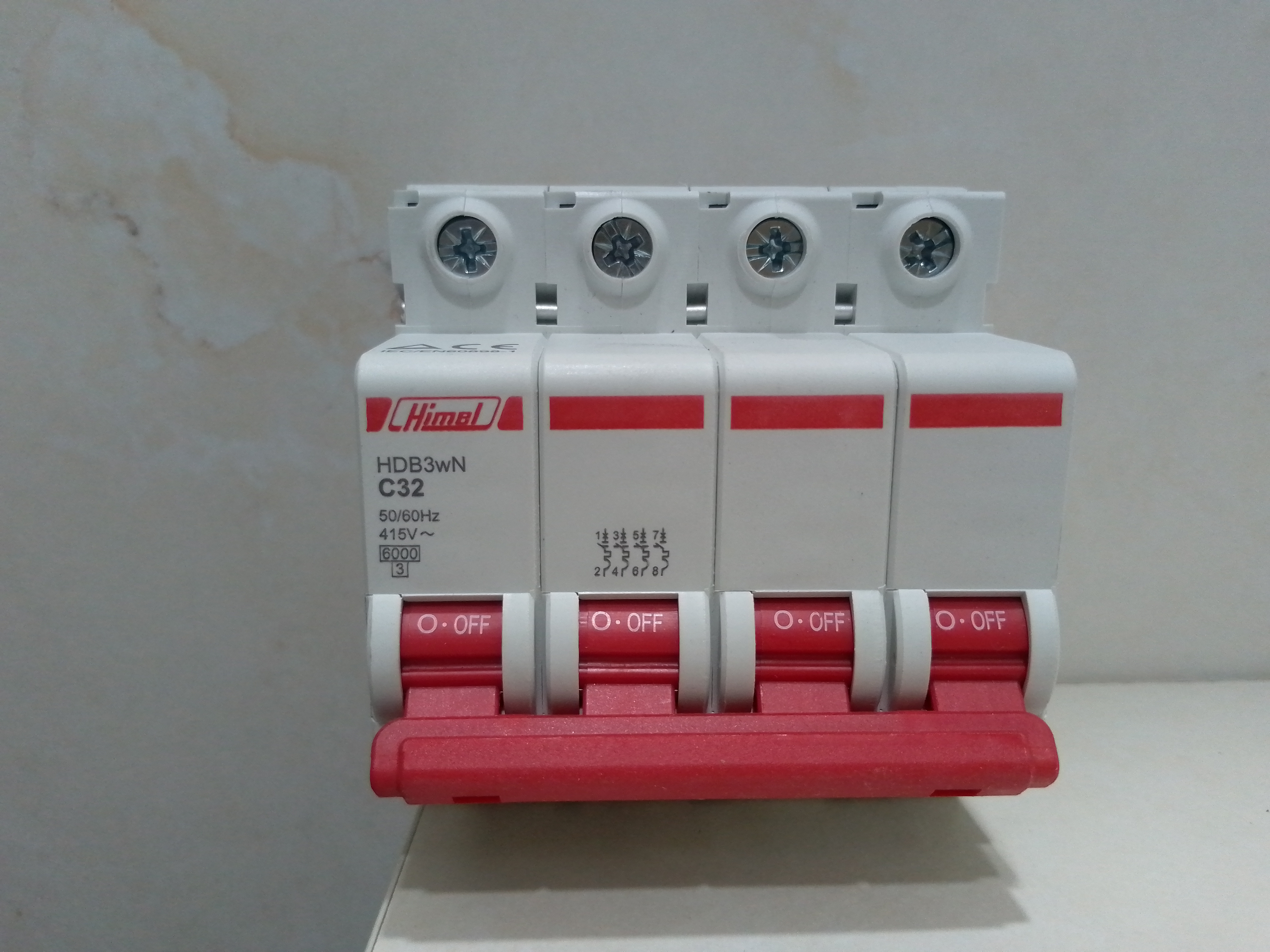Himel HDB3WN4C Miniature Circuit Breaker – 4 Pole, 63A,